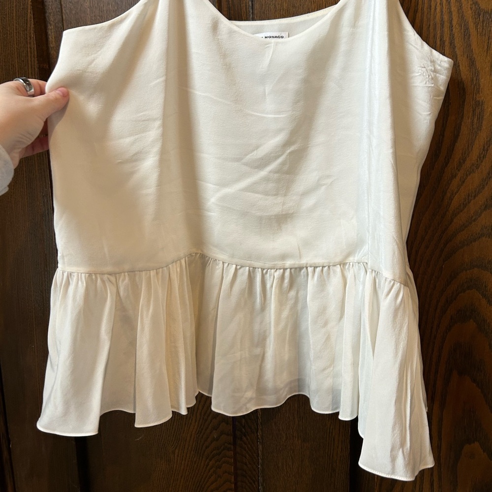 Club Monaco Cream Peplum Blouse